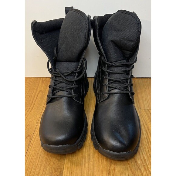 Women’s Faux Leather Lightweight Black Tactical Boots Size 43 US Size 12 NEW - Picture 3 of 7